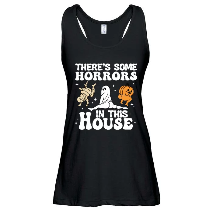 Theres Some Horrors In This House Ghost Pumpkin Halloween Ladies Essential Flowy Tank