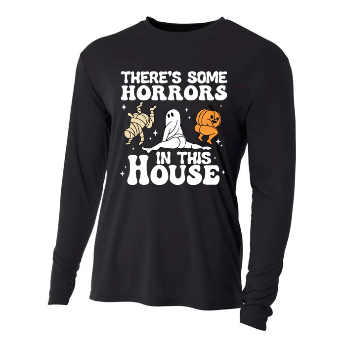 Theres Some Horrors In This House Ghost Pumpkin Halloween Cooling Performance Long Sleeve Crew