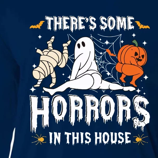 Theres Some Horrors In This House Ghost Pumpkin Halloween Cooling Performance Long Sleeve Crew