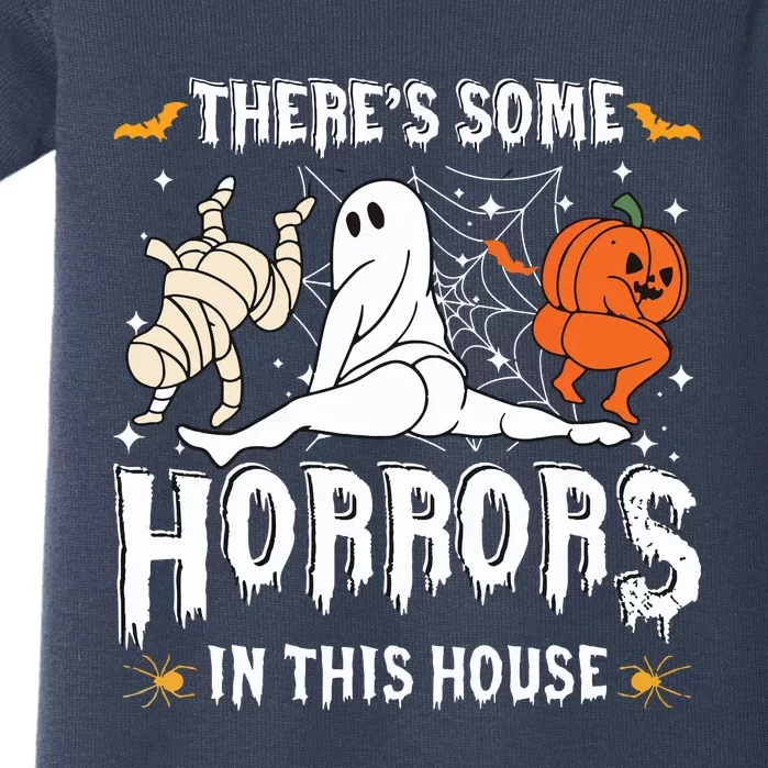 Theres Some Horrors In This House Ghost Pumpkin Halloween Baby Bodysuit