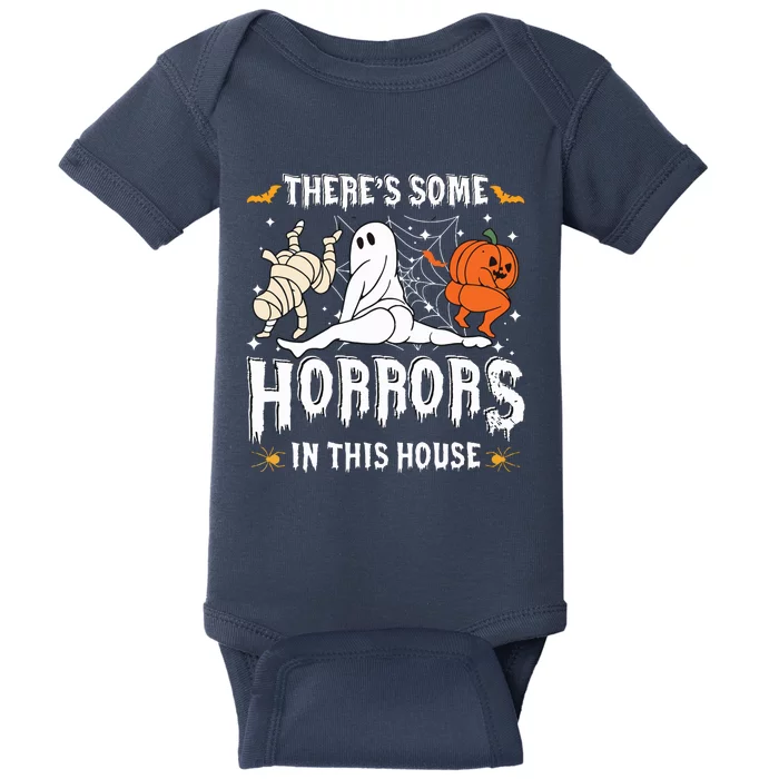 Theres Some Horrors In This House Ghost Pumpkin Halloween Baby Bodysuit