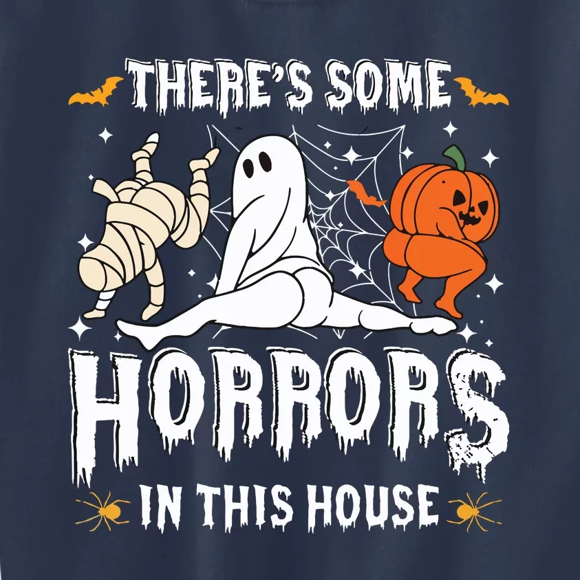 Theres Some Horrors In This House Ghost Pumpkin Halloween Kids Sweatshirt