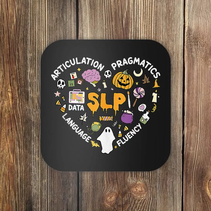 Therapy Slp Halloween Everyone Communicate Differently Spook Coaster