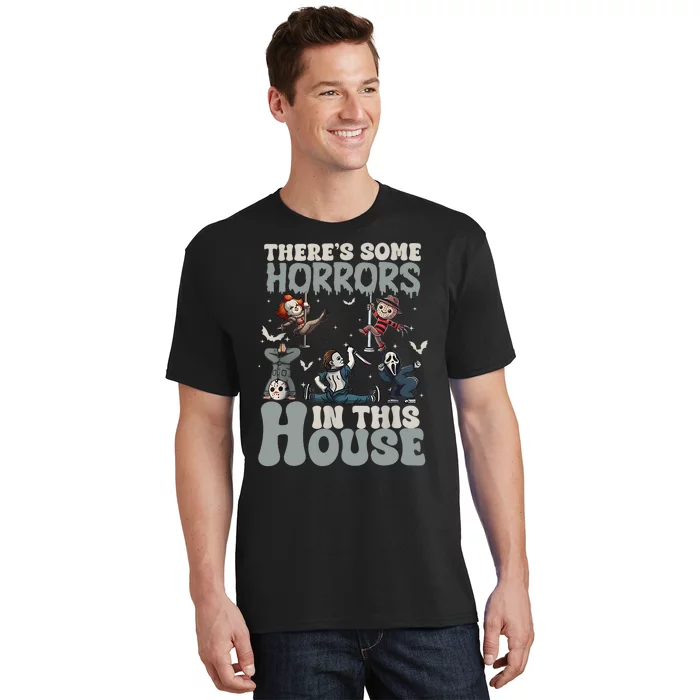 ThereS Some Horrors In This House Funny Horror Characters T-Shirt