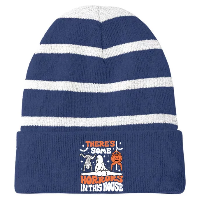 Theres Some Horrors In This House Striped Beanie with Solid Band