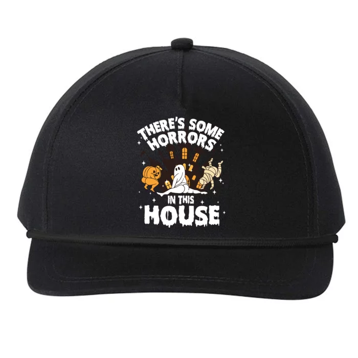 Theres Some Horrors In This House Ghost Halloween Funny Snapback Five-Panel Rope Hat