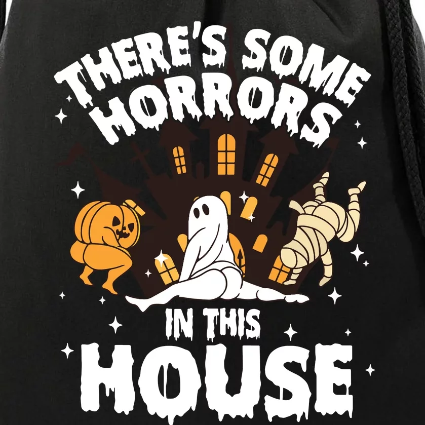 Theres Some Horrors In This House Ghost Halloween Funny Drawstring Bag