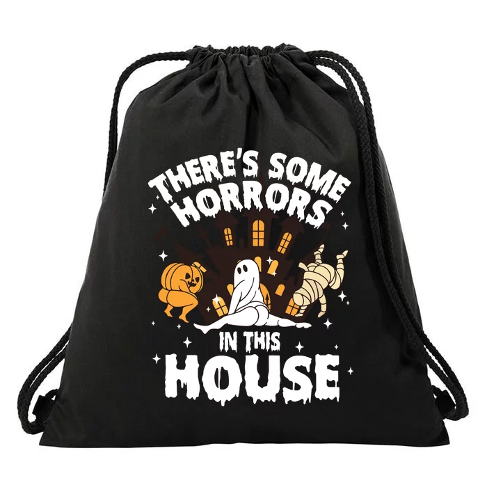 Theres Some Horrors In This House Ghost Halloween Funny Drawstring Bag