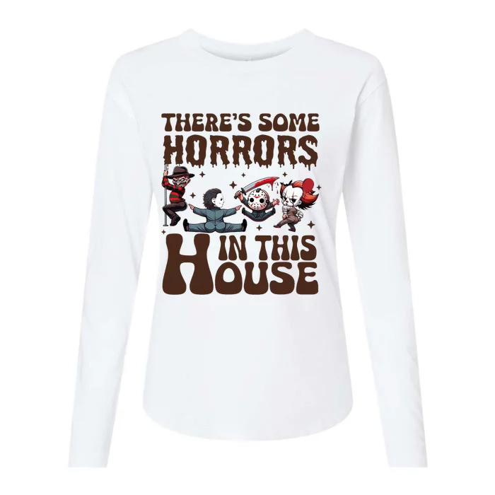 ThereS Some Horrors In This House Funny Horror Characters Womens Cotton Relaxed Long Sleeve T-Shirt