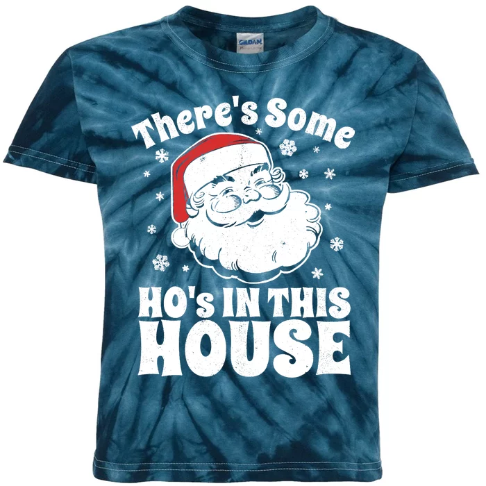 There's Some Ho's In This House Funny Christmas in July Gift Kids Tie-Dye T-Shirt