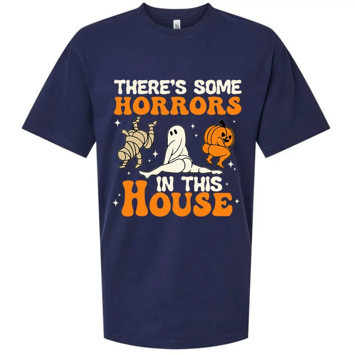 Theres Some Horrors In This House Funny Humor Halloween Sueded Cloud Jersey T-Shirt