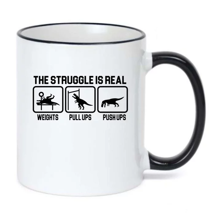 The Struggle Is Real Funny TRex Black Color Changing Mug