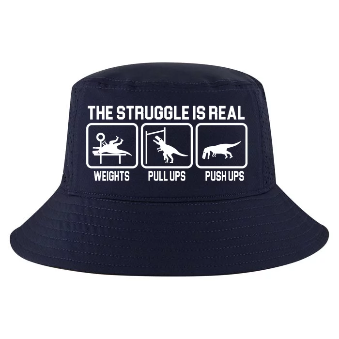 The Struggle Is Real Funny TRex Cool Comfort Performance Bucket Hat