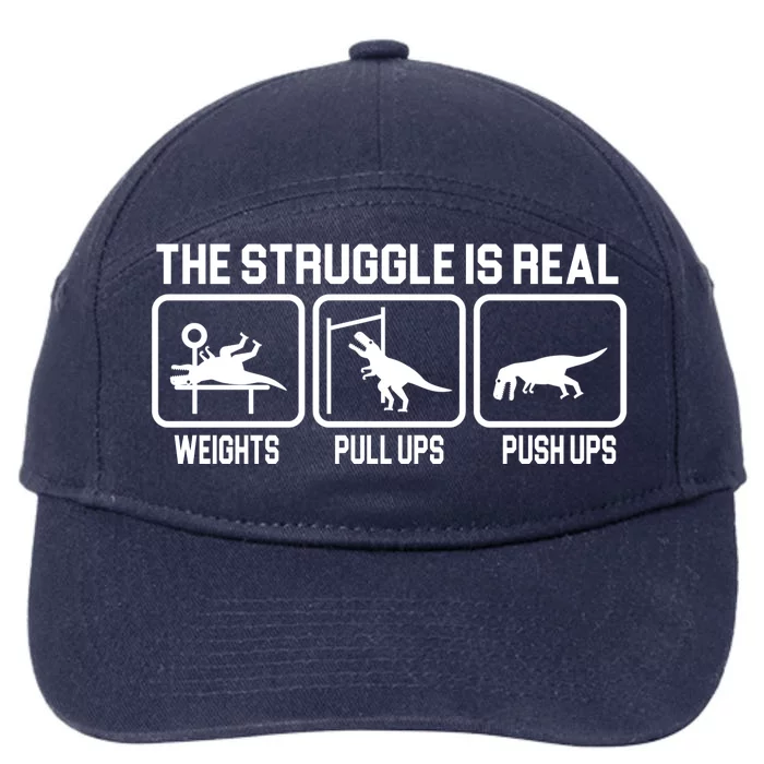 The Struggle Is Real Funny TRex 7-Panel Snapback Hat