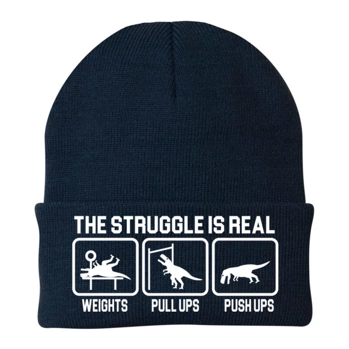 The Struggle Is Real Funny TRex Knit Cap Winter Beanie