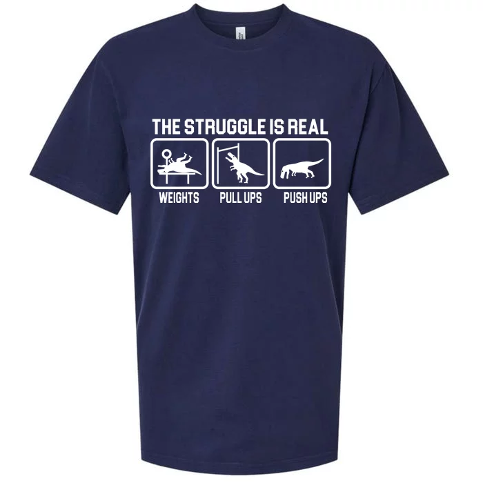 The Struggle Is Real Funny TRex Sueded Cloud Jersey T-Shirt