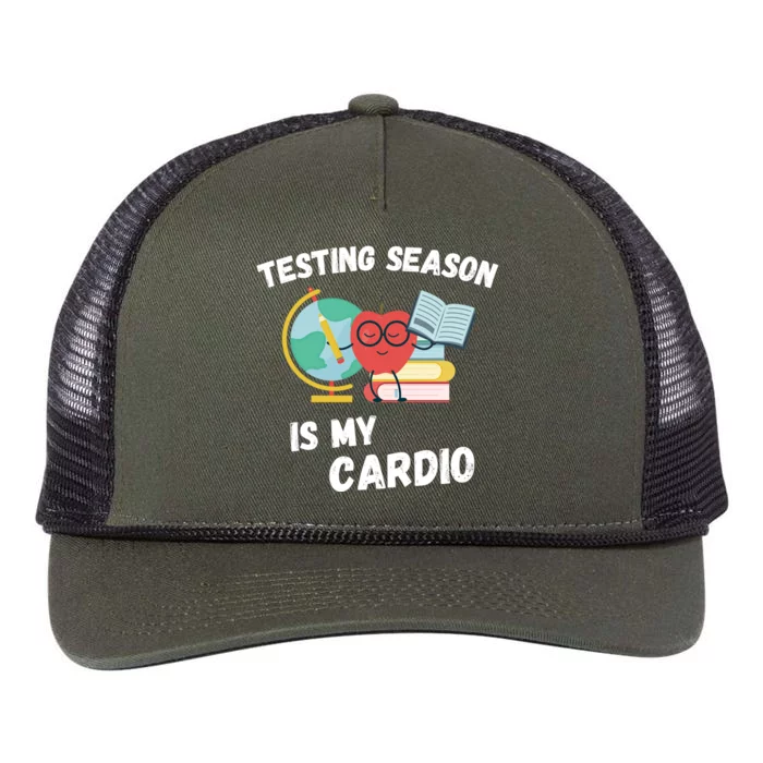 Testing Season Is My Cardio Students Test Teachers Day Gift Retro Rope Trucker Hat Cap