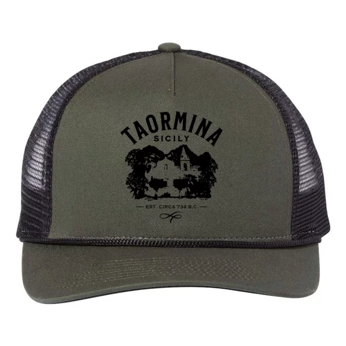 Taormina Sicily Italy Souvenir Retro Rope Trucker Hat Cap