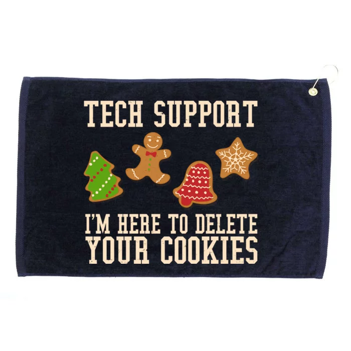 Tech Support Im Here To Delete Your Cookies Funny Christmas Holiday Grommeted Golf Towel