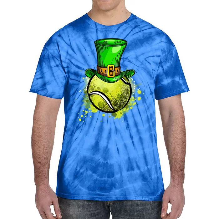 Tennis Sport Irish Shamrock Funny St Patricks Day Gift Tie-Dye T-Shirt