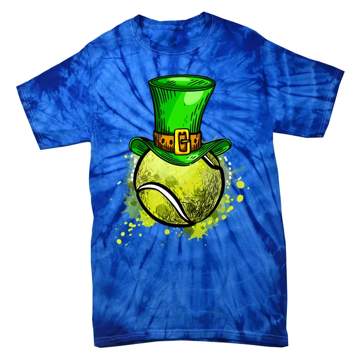 Tennis Sport Irish Shamrock Funny St Patricks Day Gift Tie-Dye T-Shirt