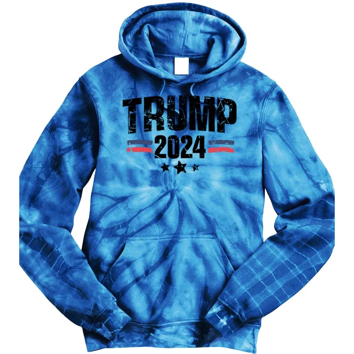 Two Sides IM Voting For The Felon Trump 2024 Us Elections Gift Tie Dye Hoodie