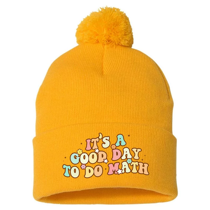 To School Its A Good Day To Do Math Teachers Women Pom Pom 12in Knit Beanie