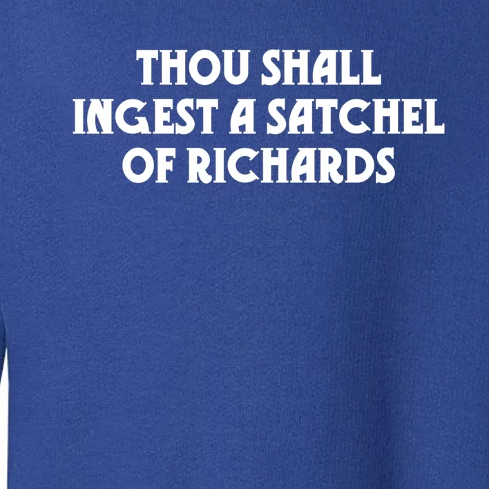 Thou Shall Ingest A Satchel Of Richards Eat A Bag Of Dicks Gift Toddler Sweatshirt