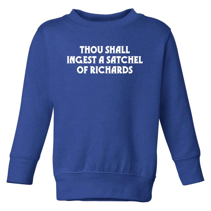 Thou Shall Ingest A Satchel Of Richards Eat A Bag Of Dicks Gift Toddler Sweatshirt