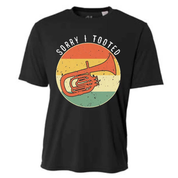 Tuba Sorry I Tooted Marching Band Tuba Cooling Performance Crew T-Shirt