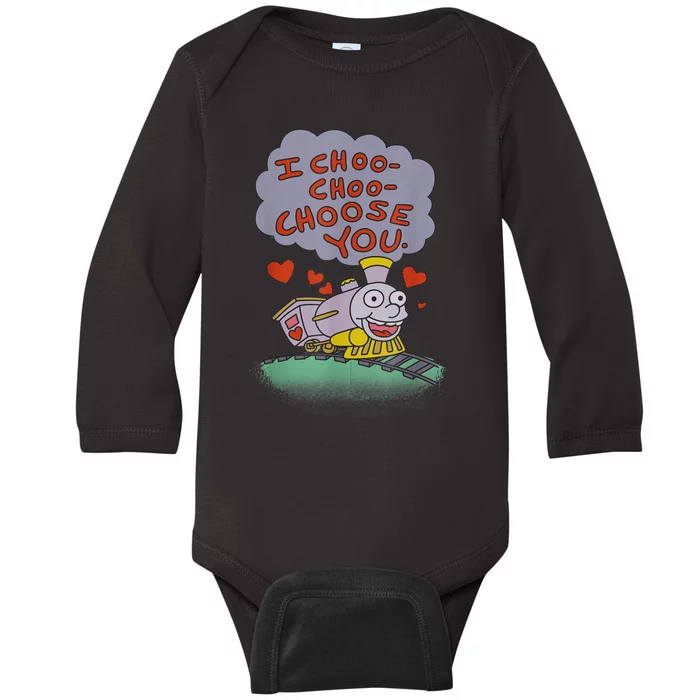 The Simpsons I Choo Choo Choose You Valentine's Day Card Baby Long Sleeve Bodysuit