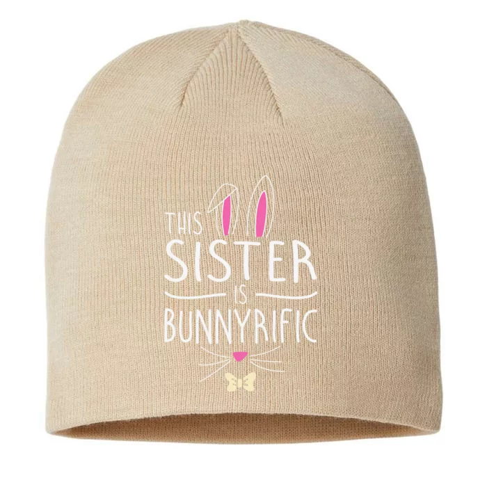 This Sister Is Bunnyrific Easter Bunny Ears 8 1/2in Sustainable Knit Beanie