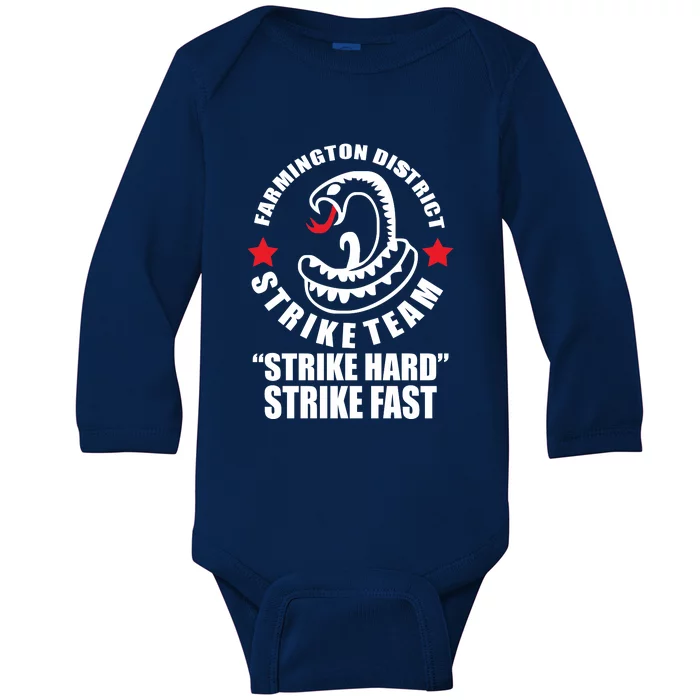 The Shield Inspired Farmington District Baby Long Sleeve Bodysuit