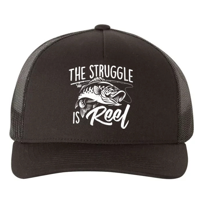 The Struggle Is Reel Fish Fishing Lover Angling Angler Yupoong Adult 5-Panel Trucker Hat