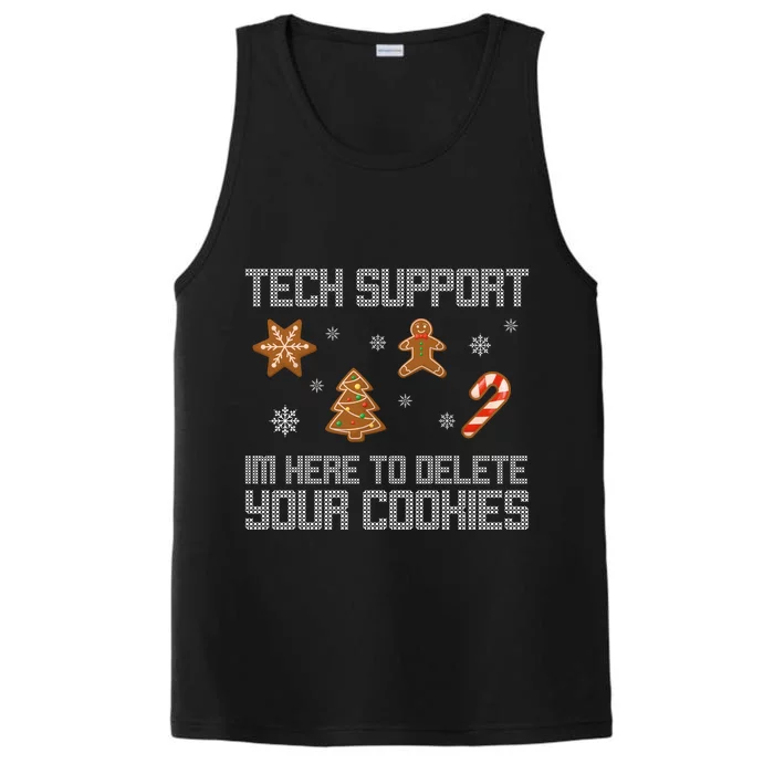 Tech Support I'm Here To Delete Your Cookies Funny Christmas Performance Tank