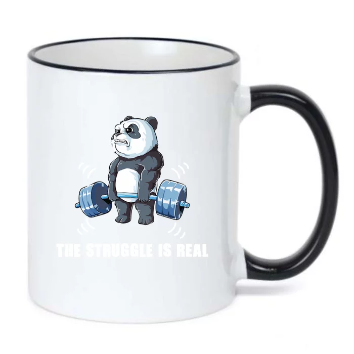 The Struggle Is Real Panda Funny Cool Gift Black Color Changing Mug