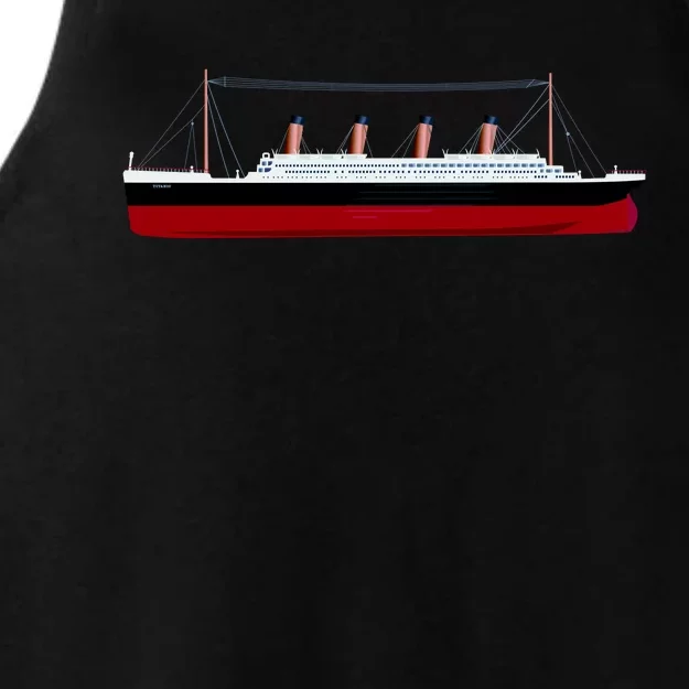 Titanic Ship Illustration Ladies Tri-Blend Wicking Tank