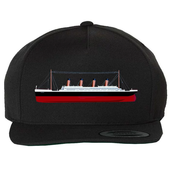 Titanic Ship Illustration Wool Snapback Cap