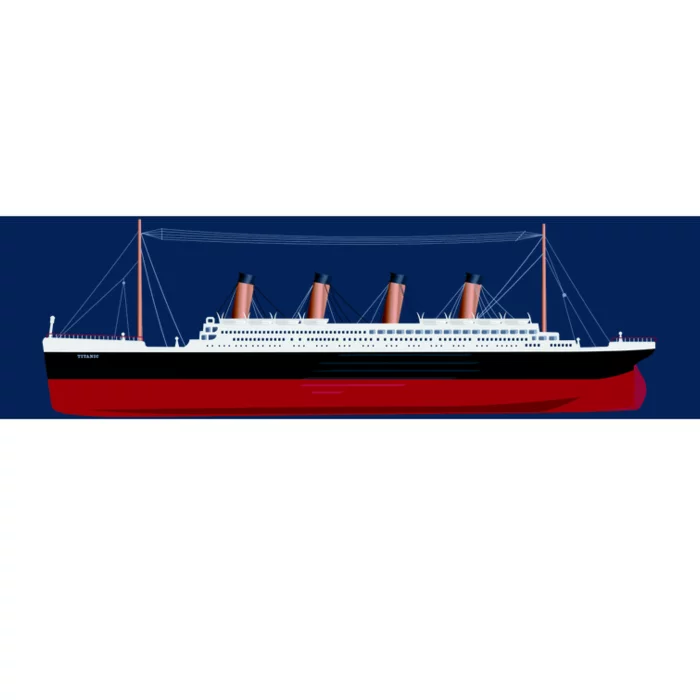 Titanic Ship Illustration Bumper Sticker