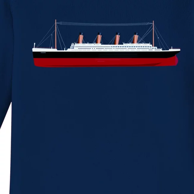 Titanic Ship Illustration Baby Long Sleeve Bodysuit