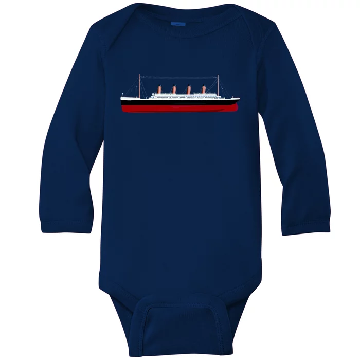 Titanic Ship Illustration Baby Long Sleeve Bodysuit