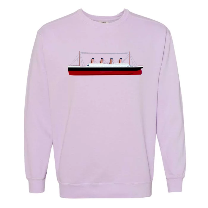 Titanic Ship Illustration Garment-Dyed Sweatshirt