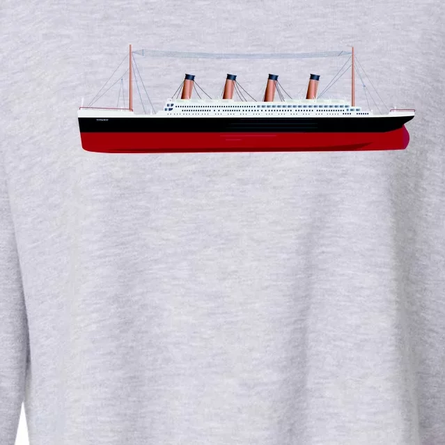 Titanic Ship Illustration Cropped Pullover Crew