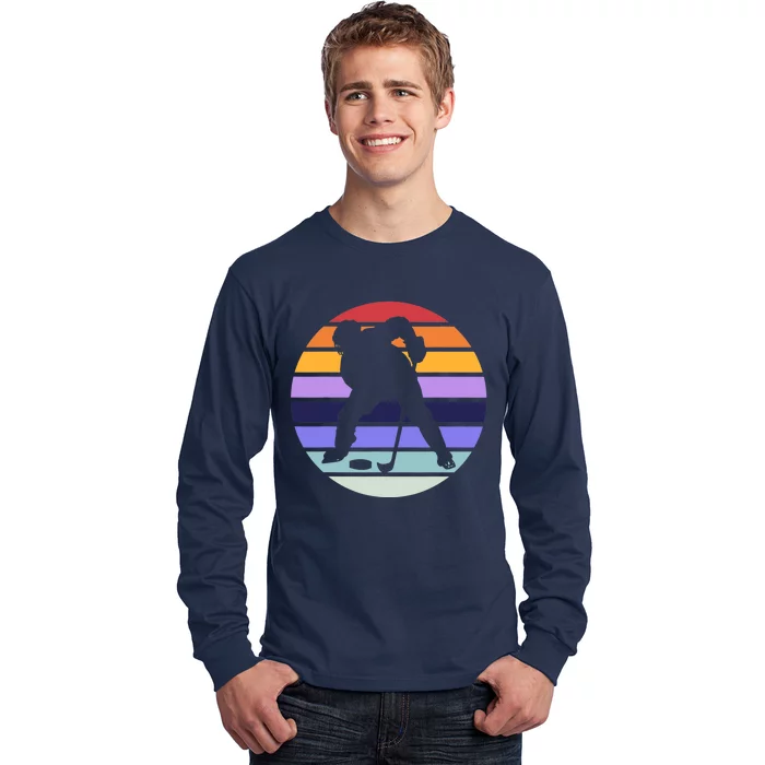 Team Sport | Ice Hockey Lover | Retro Ice Hockey Player Long Sleeve Shirt