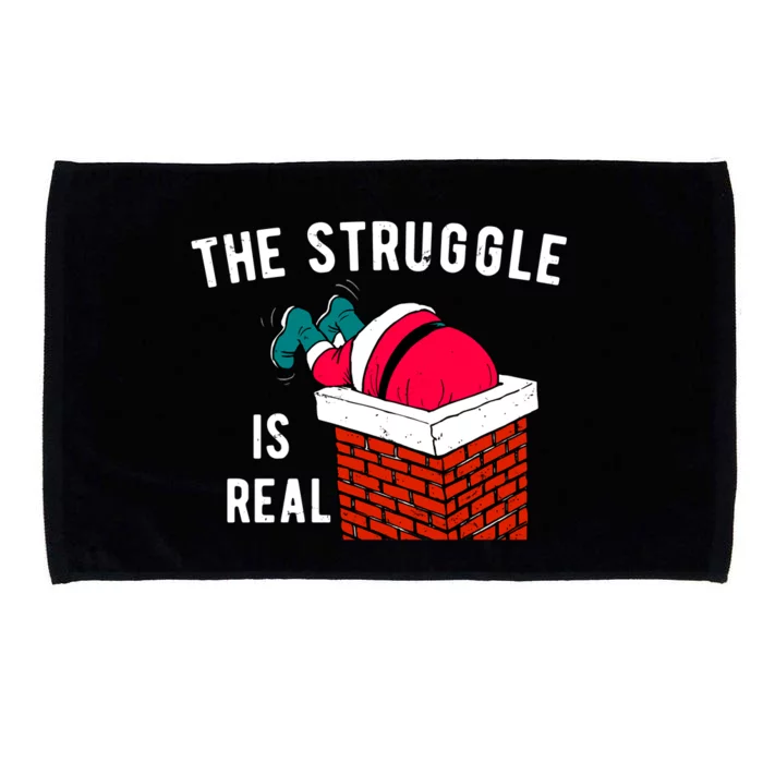 The Struggle Is Real Santa Funny Holiday Microfiber Hand Towel