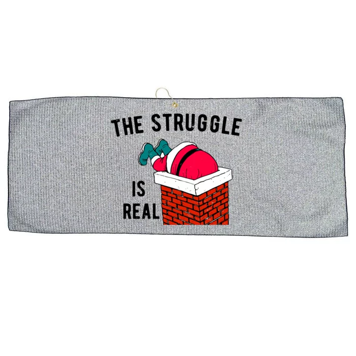 The Struggle Is Real Santa Funny Holiday Large Microfiber Waffle Golf Towel