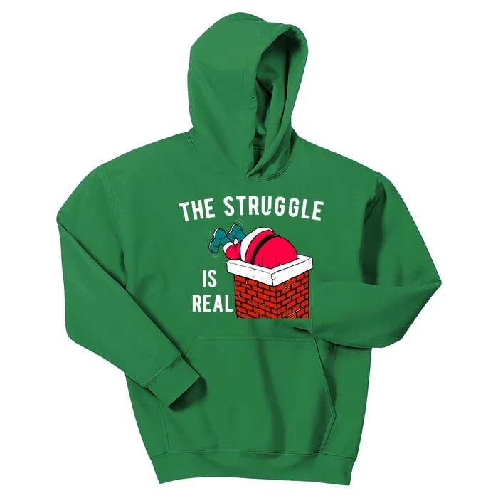 The Struggle Is Real Santa Funny Holiday Kids Hoodie