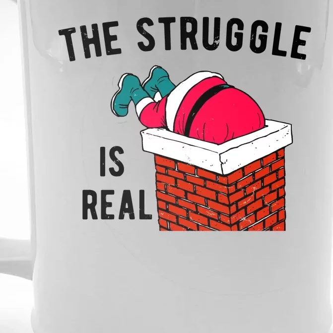 The Struggle Is Real Santa Funny Holiday Front & Back Beer Stein