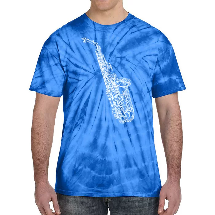 Tenor Saxophone Jazz Music Saxophonist Funny Gift Tie-Dye T-Shirt