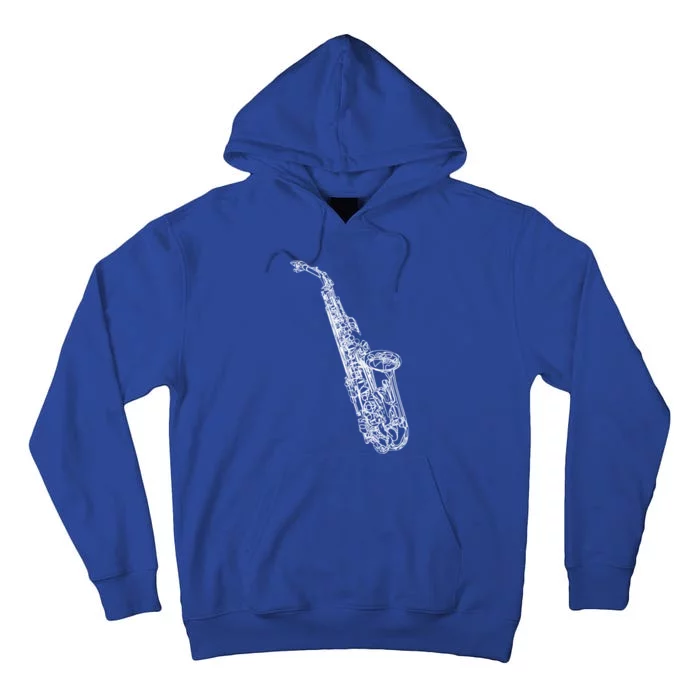 Tenor Saxophone Jazz Music Saxophonist Funny Gift Tall Hoodie